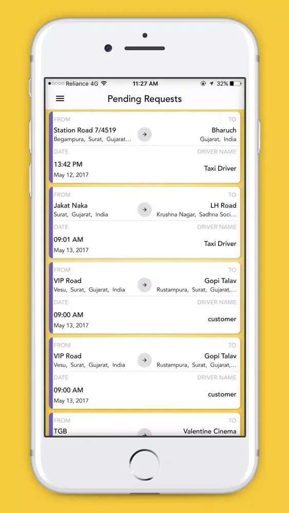 Zrzuty ekranu Taxi Customer