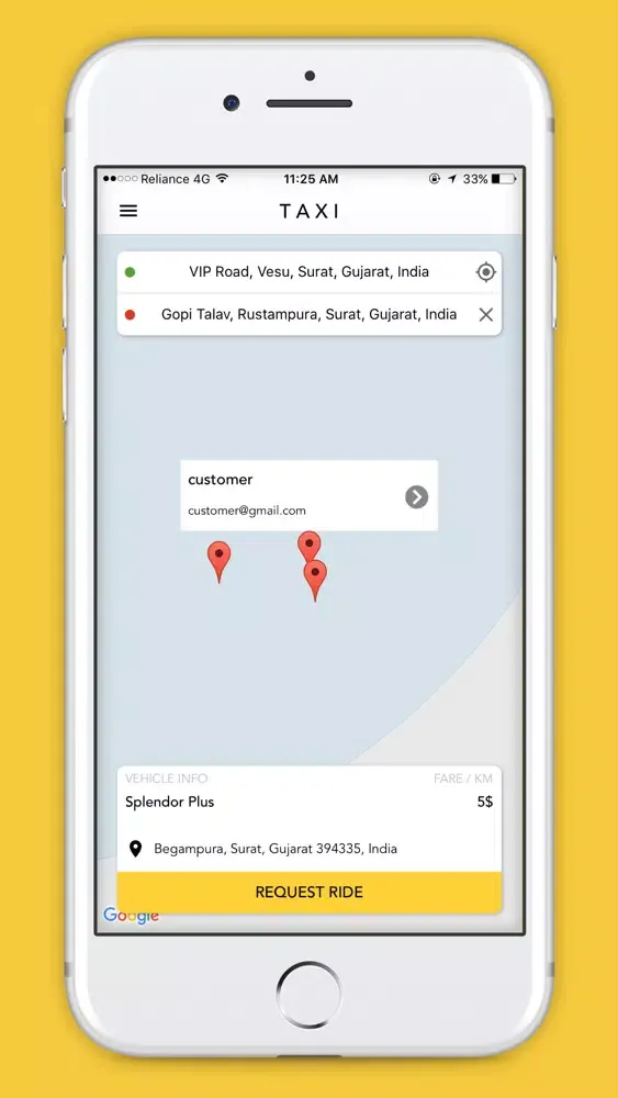 Zrzuty ekranu Taxi Customer