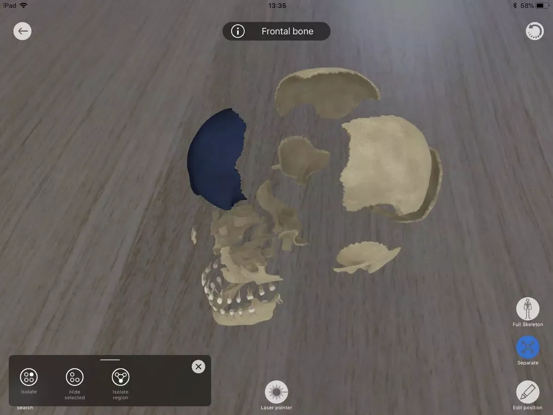 Ảnh chụp màn hình của AR Anatomy: Skeleton iPad 