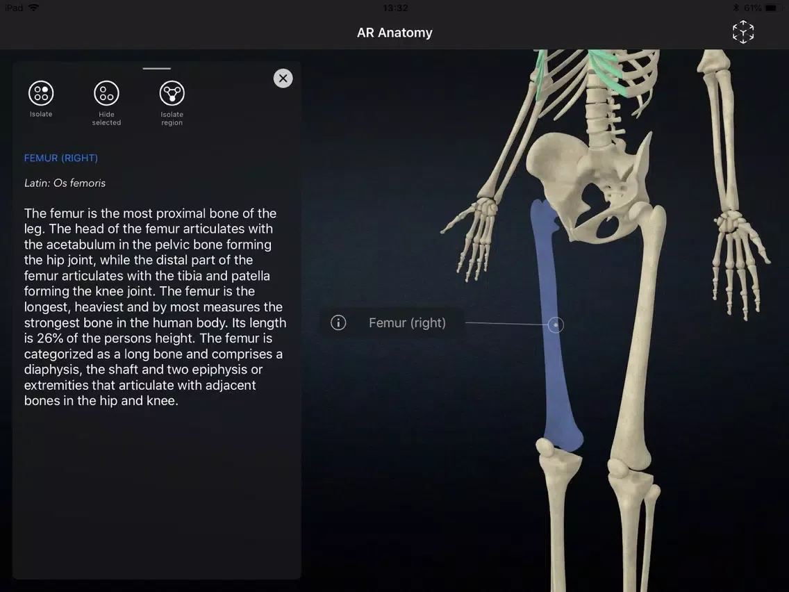 Ảnh chụp màn hình của AR Anatomy: Skeleton iPad 