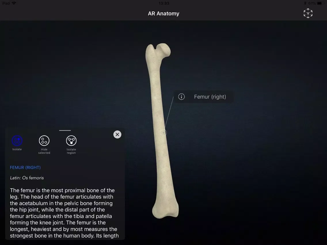 Ảnh chụp màn hình của AR Anatomy: Skeleton iPad 