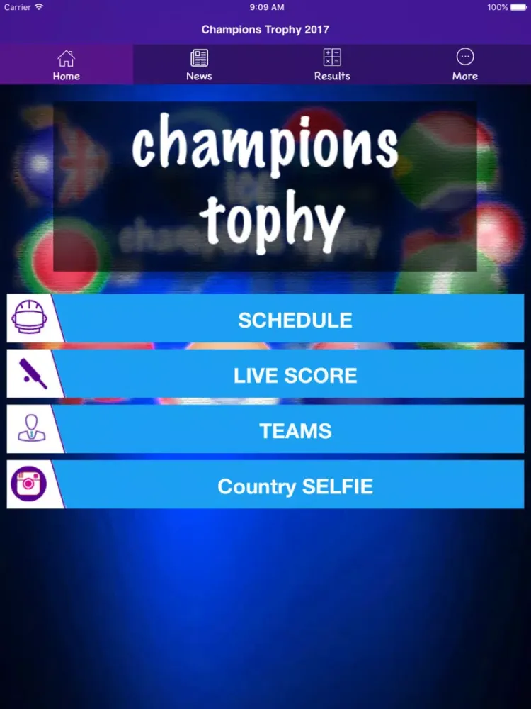 ภาพหน้าจอของ Champion Trophy Schedule iPad 