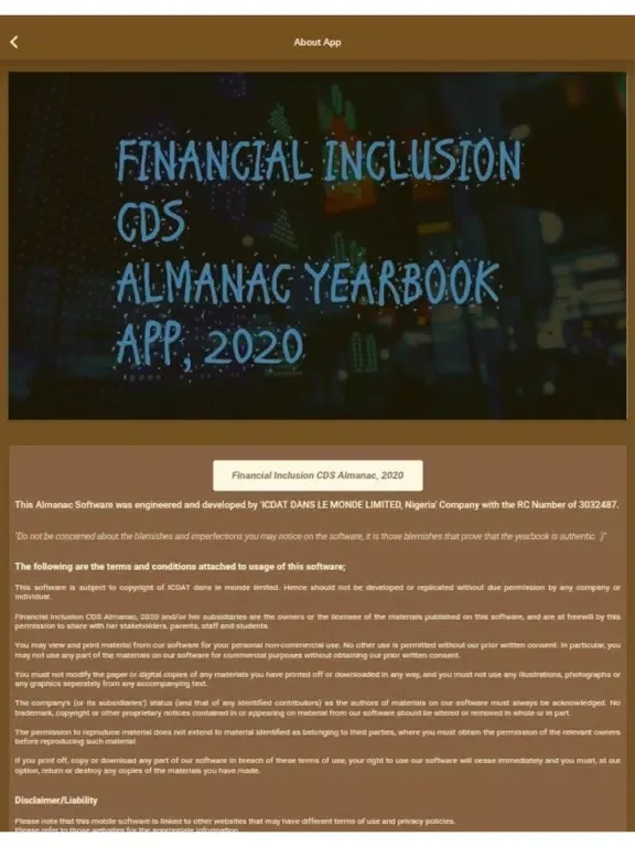 Capturas de tela do Financial Inc. 2020 iPad 