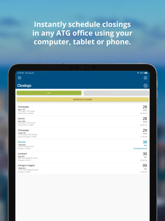 Screenshot di ATG GO iPad 