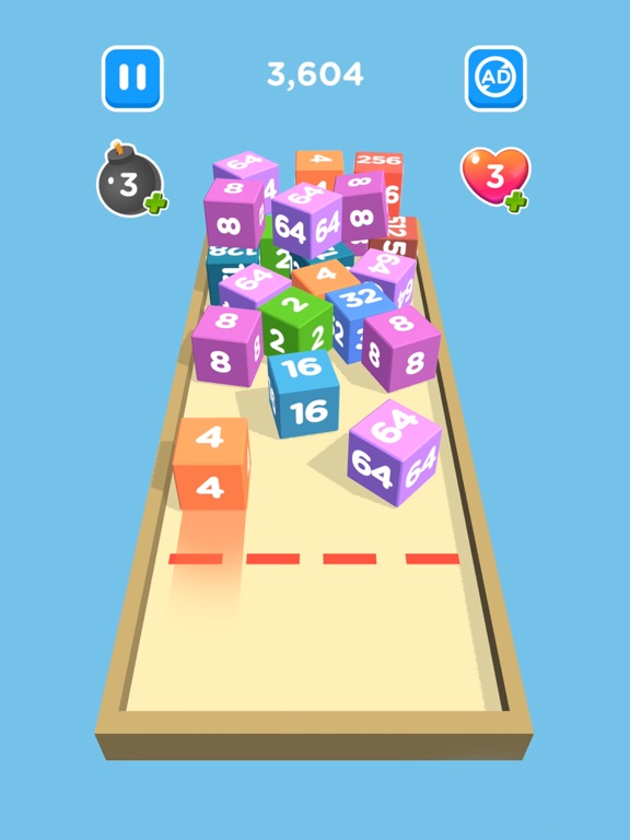 Tangkapan skrin 2048 Chain Cube 3D: Merge Game iPad 