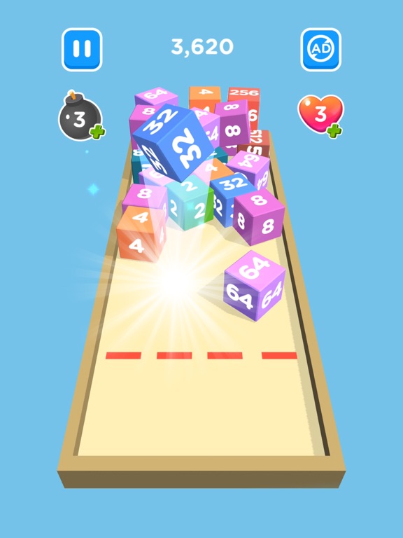 Tangkapan skrin 2048 Chain Cube 3D: Merge Game iPad 