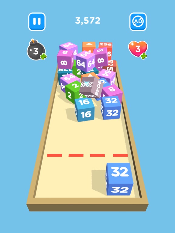 Tangkapan skrin 2048 Chain Cube 3D: Merge Game iPad 