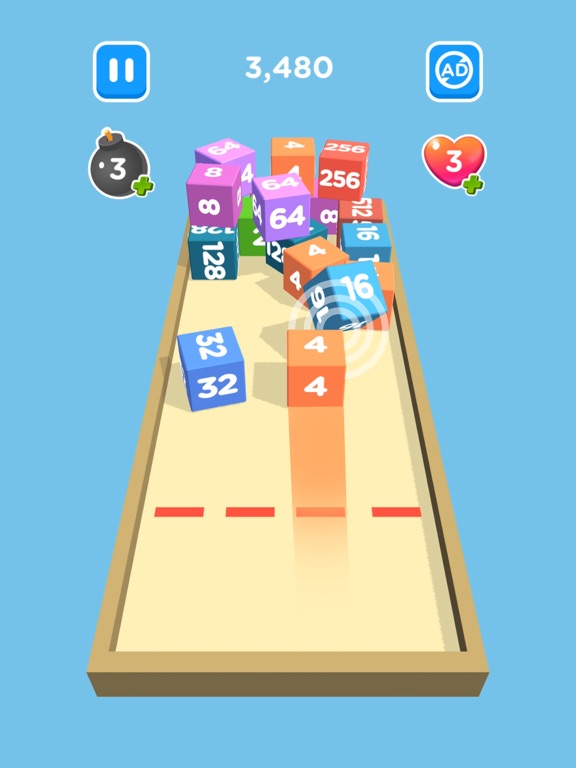 Tangkapan skrin 2048 Chain Cube 3D: Merge Game iPad 