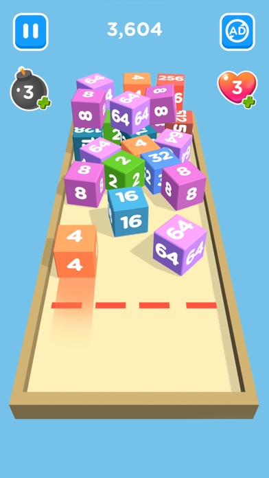 Tangkapan skrin 2048 Chain Cube 3D: Merge Game