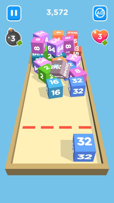 Tangkapan skrin 2048 Chain Cube 3D: Merge Game