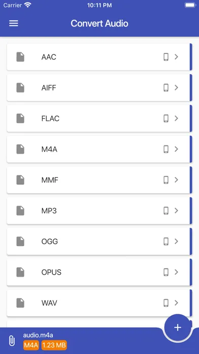 Ảnh chụp màn hình của Convert Audio