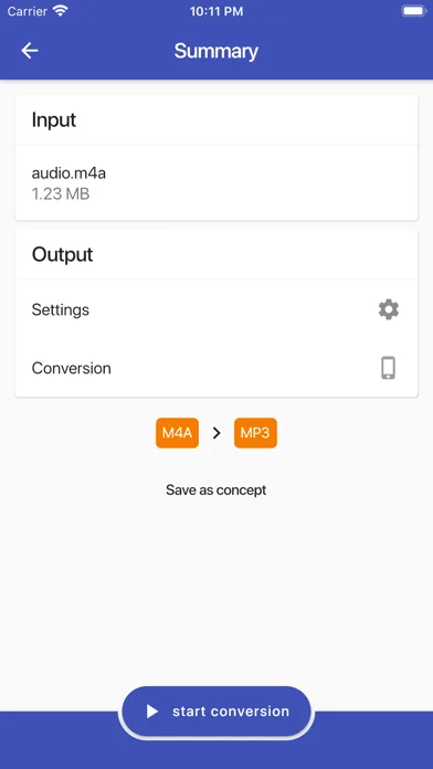 Ảnh chụp màn hình của Convert Audio