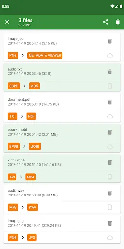 Captures d'écran de File Converter