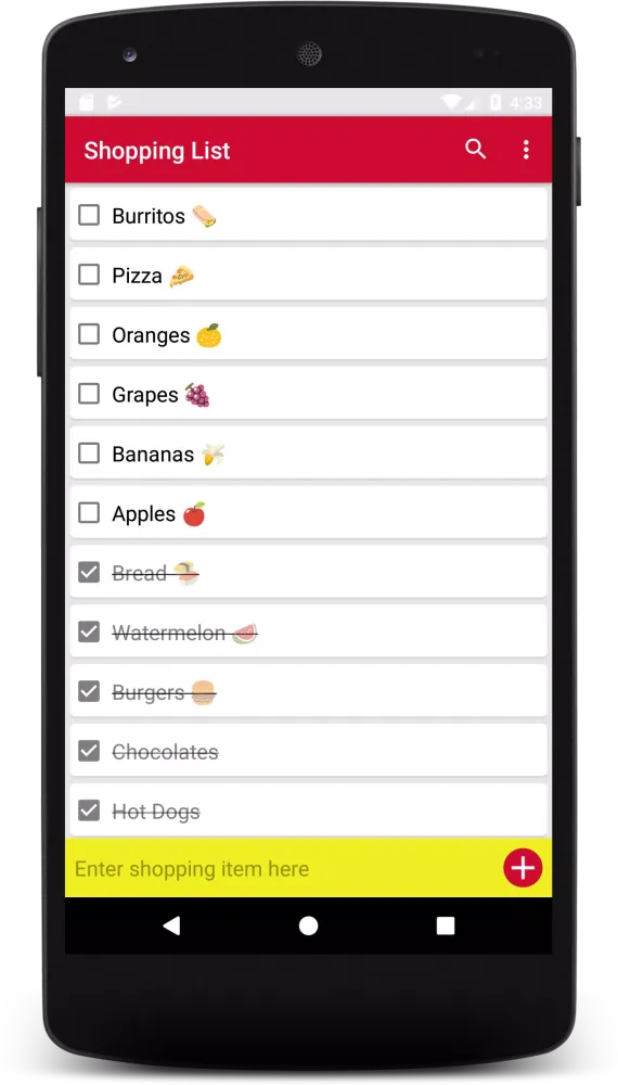 Ảnh chụp màn hình của Shopping List
