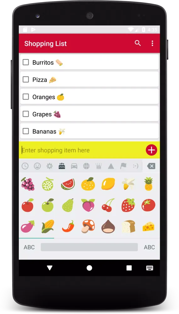 Ảnh chụp màn hình của Shopping List