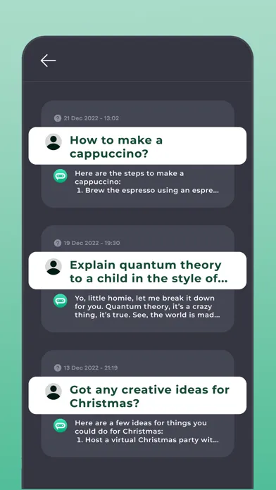 Capturas de tela do ChatAI Bot - Assistant