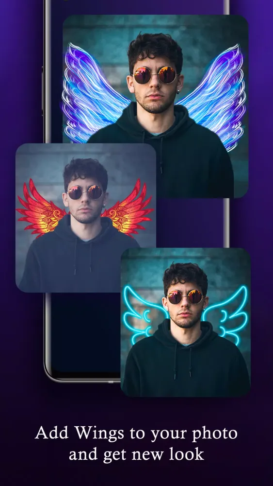 Screenshot di Neon Wings Light Photo Editor