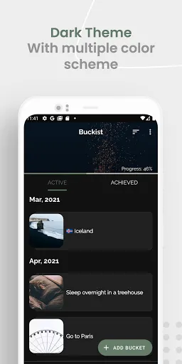 Zrzuty ekranu Buckist - Manage Bucket List