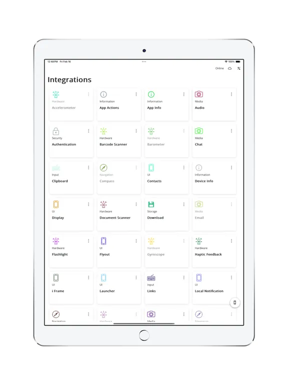 ภาพหน้าจอของ Wisej.NET Hybrid iPad 