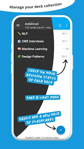 Captures d'écran de AnkiDroid Flashcards