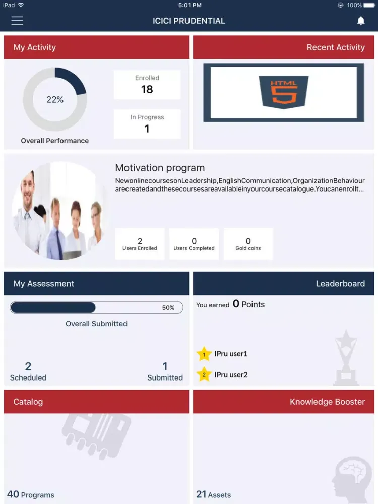 Zrzuty ekranu Learner's Box iPad 