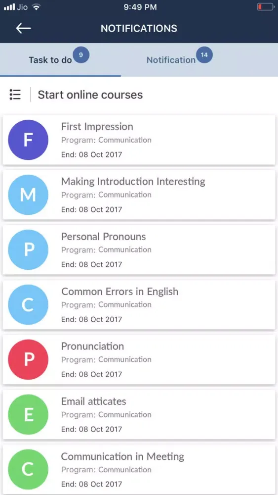 Zrzuty ekranu Learner's Box