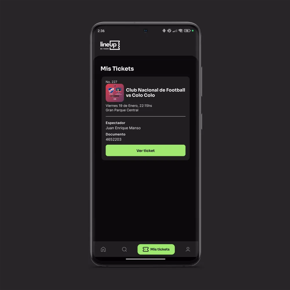 Zrzuty ekranu LineUp Tickets