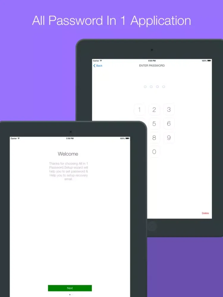 All in 1 Password Manager Lite & Secret Camera - Secure digital Wallet application to Hide Personal Data with Private Browser iPad 应用截图