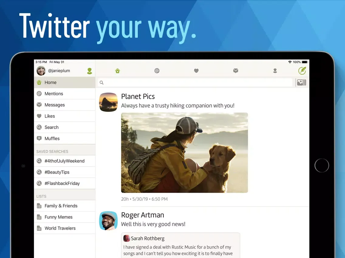 Twitterrific: Tweet Your Way iPad 應用截圖