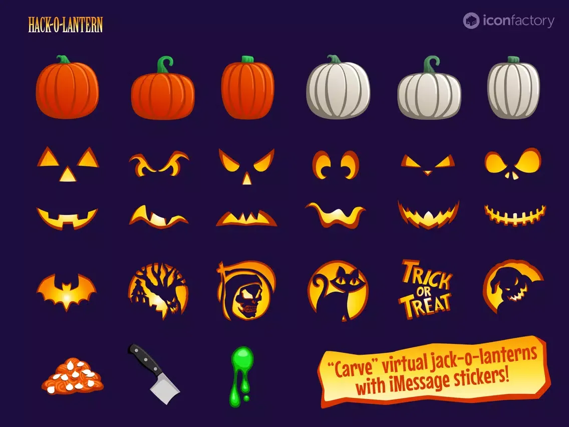 Iconfactory Hack-O-Lantern Stickers iPad  Screenshots