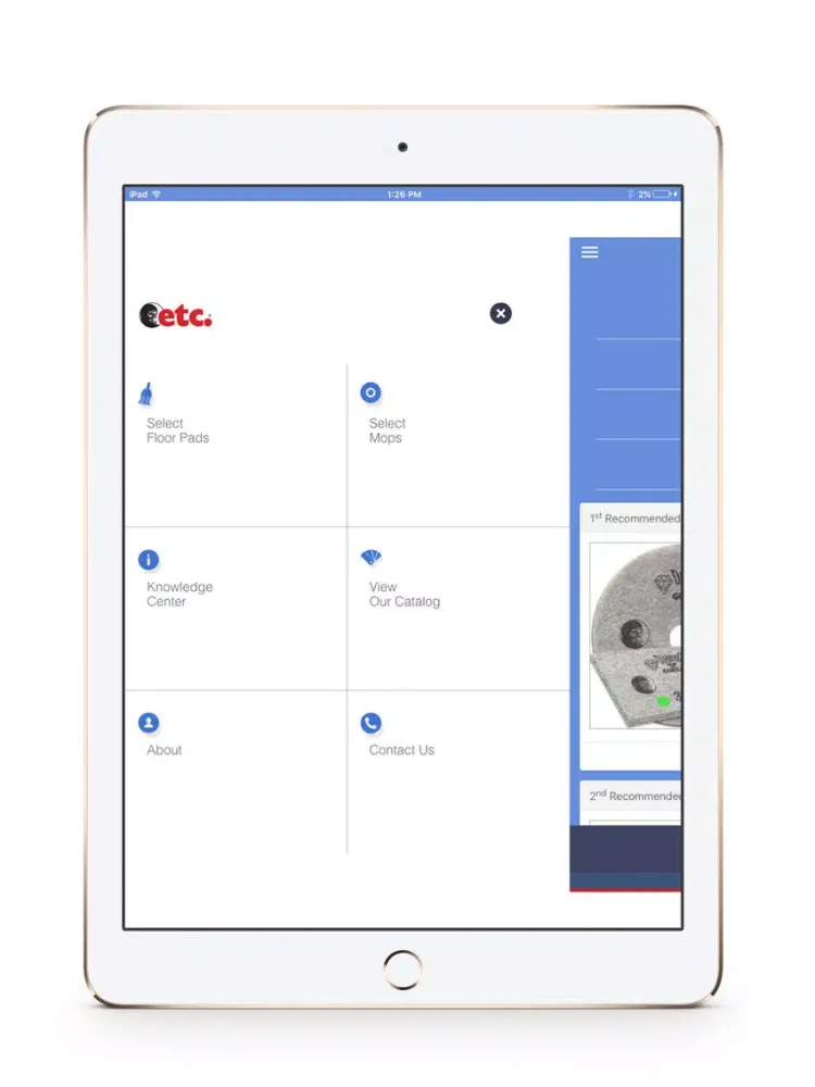 ETC Floor Care iPad  Screenshots