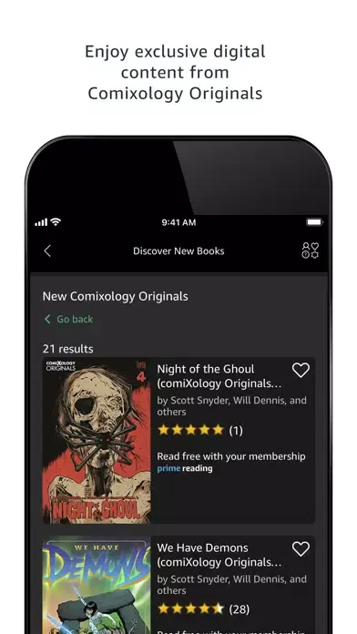 Capturas de tela do Comixology - Comics & Manga