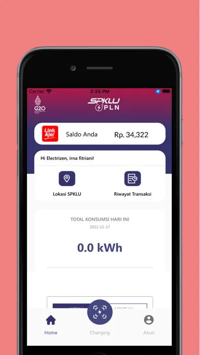 Ảnh chụp màn hình của Charge IN