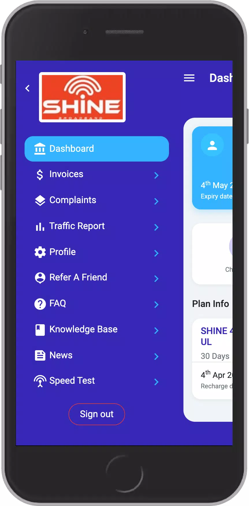SHINE BROADBAND Screenshots