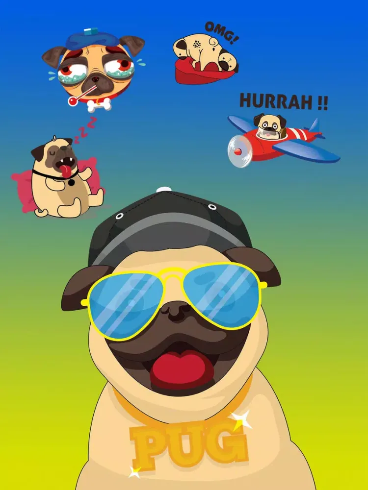 Capturas de pantalla de Biggie Pug Emoji iPad 