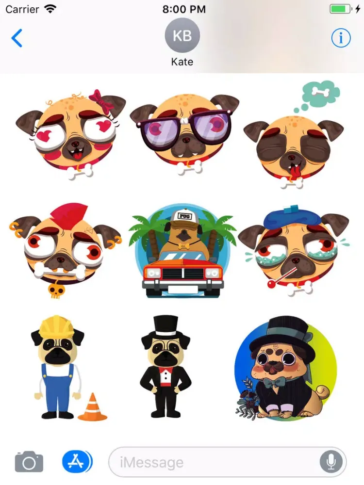 Capturas de pantalla de Biggie Pug Emoji iPad 