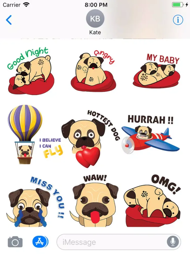 Capturas de pantalla de Biggie Pug Emoji iPad 