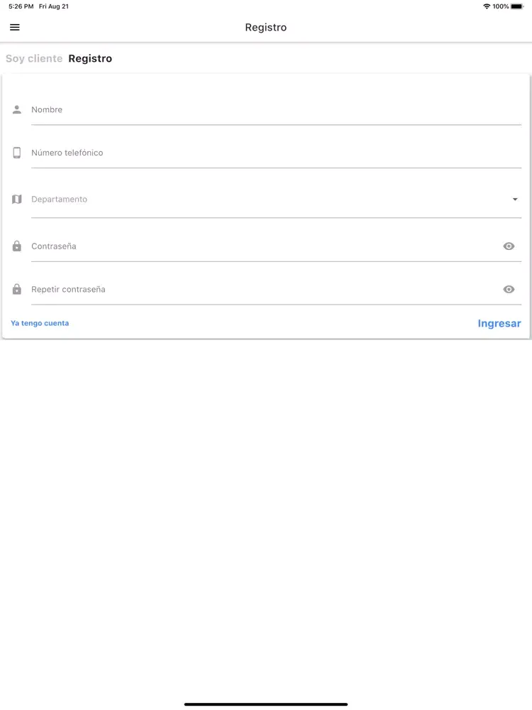 Tangkapan layar Gran Alimento iPad 