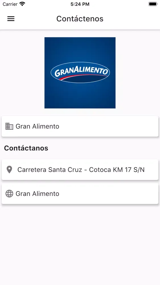 Tangkapan layar Gran Alimento