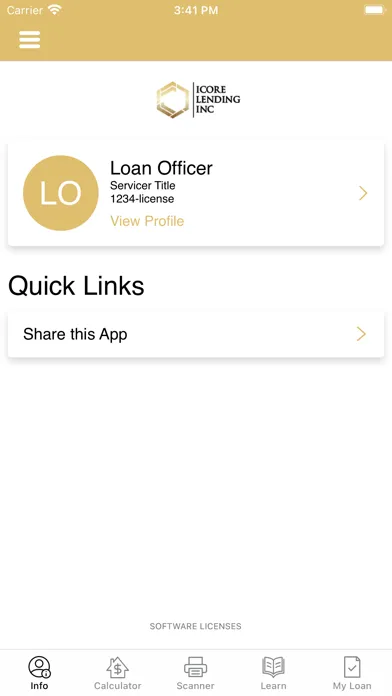 Ảnh chụp màn hình của iCore Lending