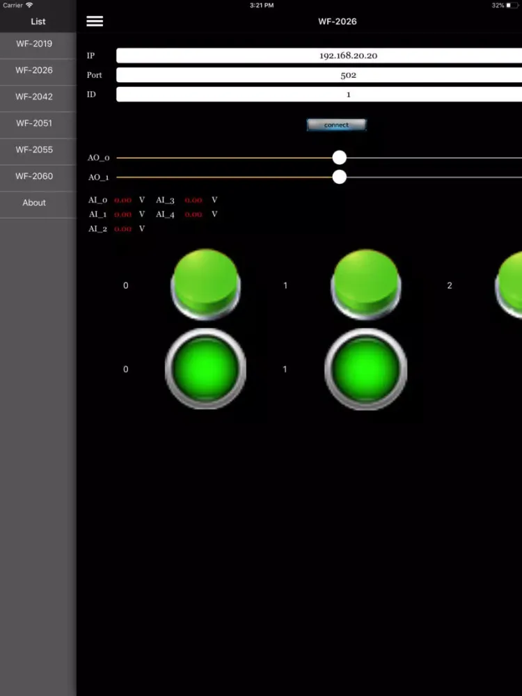 WF2000 Utility iPad  Screenshots
