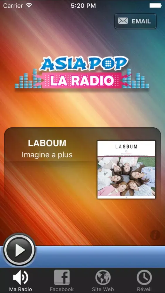 Tangkapan layar AsiaPop la radio