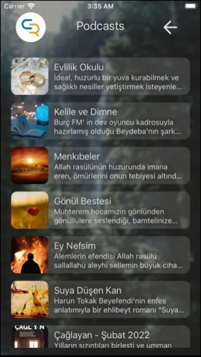 Tangkapan skrin Cihan Radyo