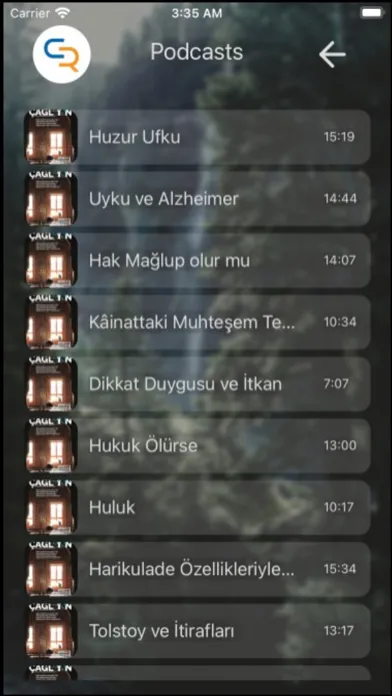 Tangkapan skrin Cihan Radyo