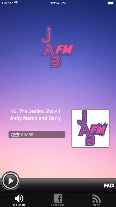 Tangkapan skrin JAB FM
