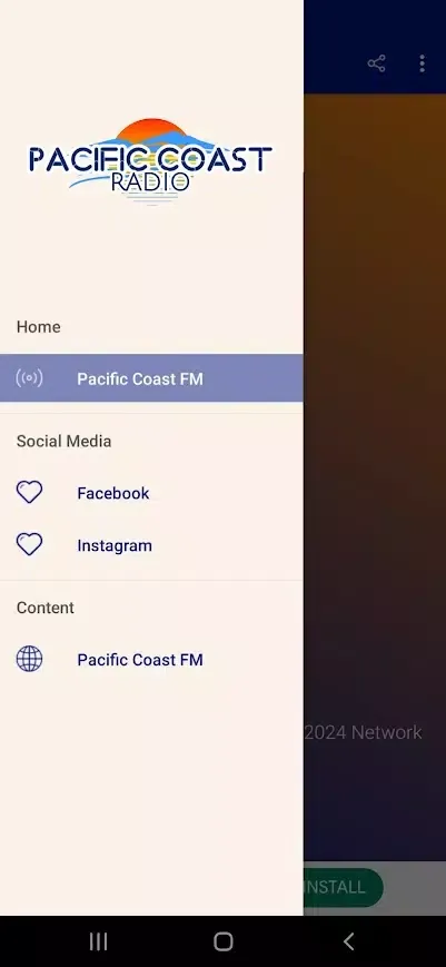 Ảnh chụp màn hình của Pacific Coast Radio