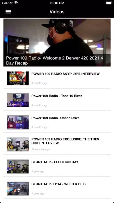 ภาพหน้าจอของ POWER 109 RADIO