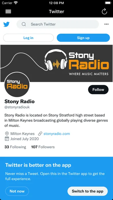 ภาพหน้าจอของ Stony Radio