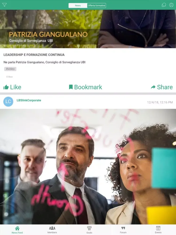Tangkapan skrin LUISS BS Link Corporate iPad 