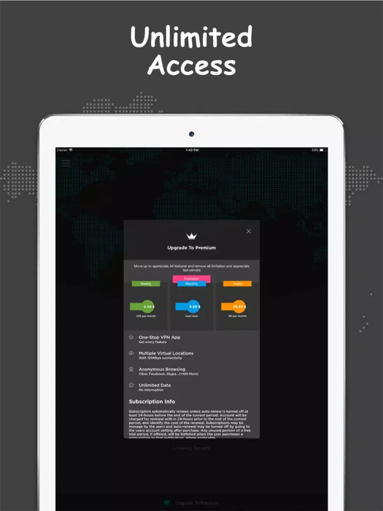 Zrzuty ekranu VPN 360 - Unlimited Proxy Pro iPad 